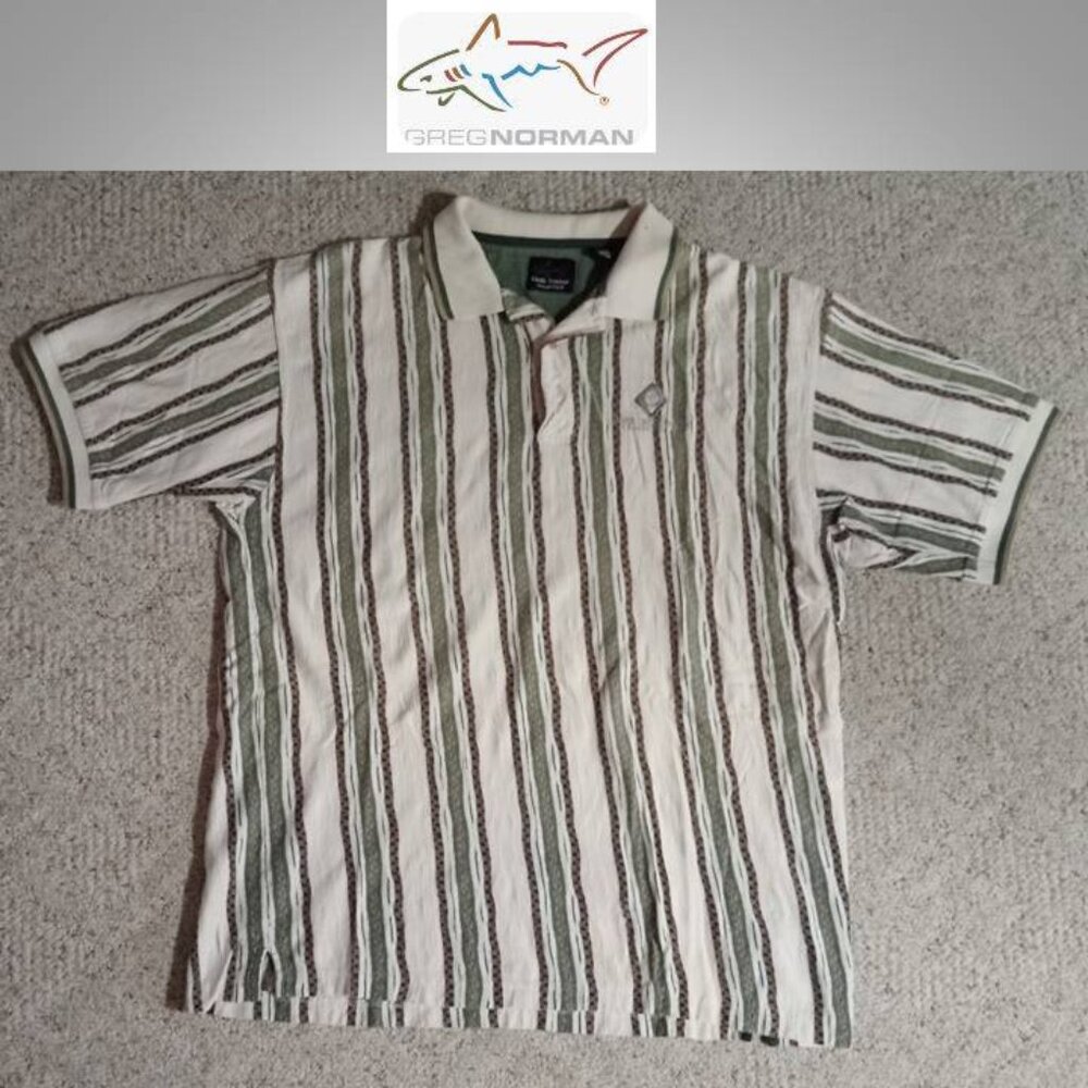 🔥3/$30 Greg Norman Collection Golf  shirt men's size  Large Silver Creek CC